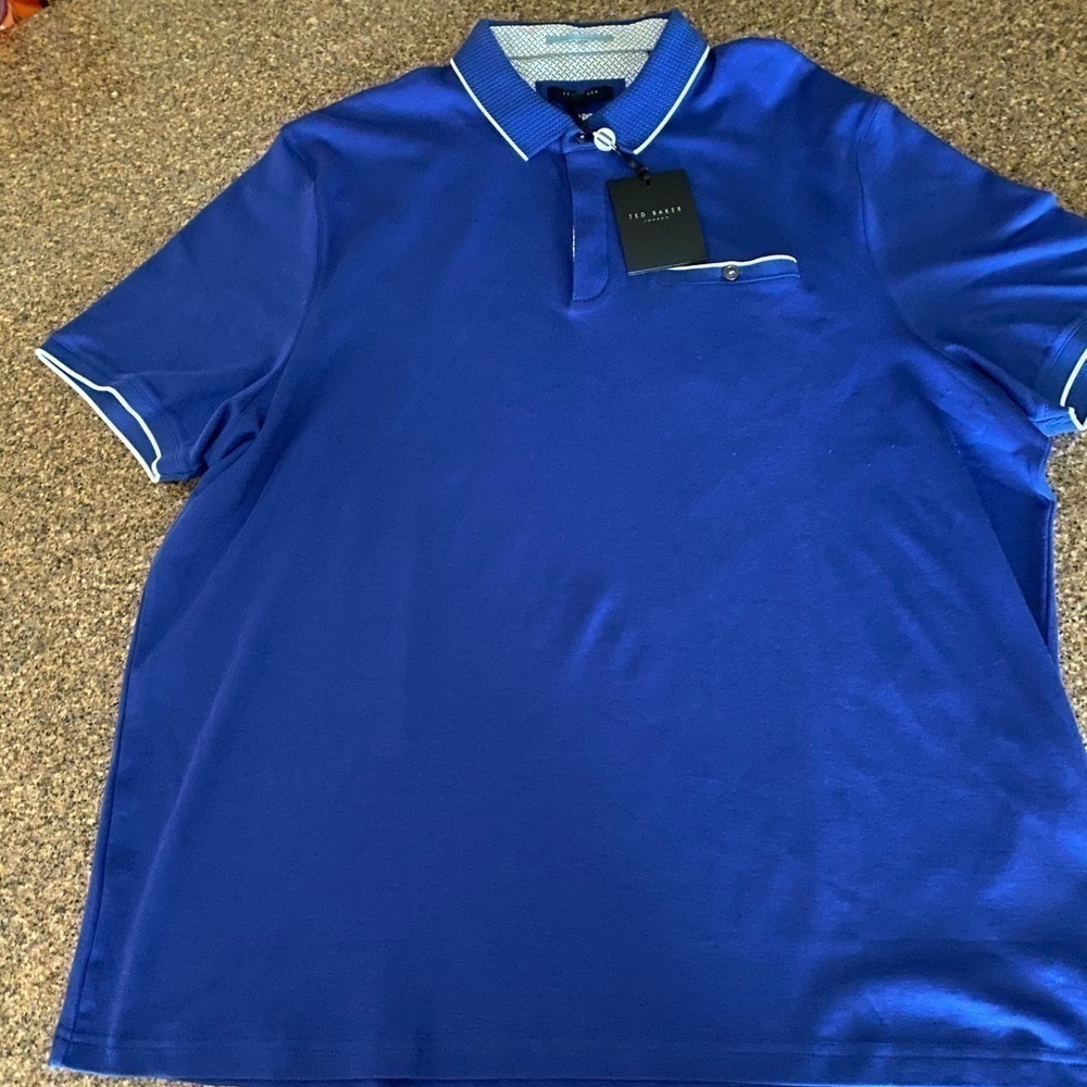 Ted Baker London Royal Blue Polo Style Shirt NWT - Picture 2 of 6